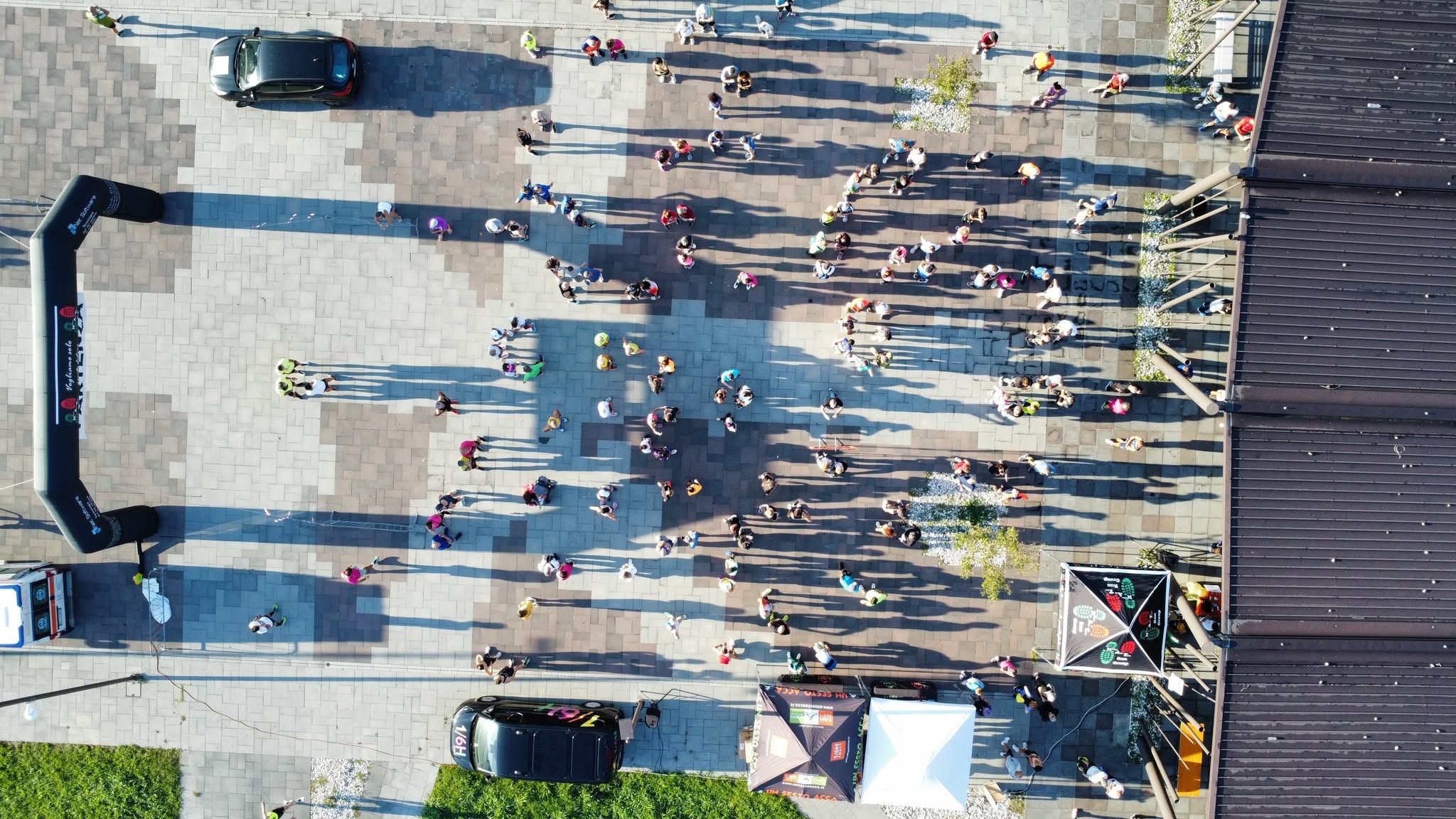 Fotografia aerea della manifestazione sportiva
